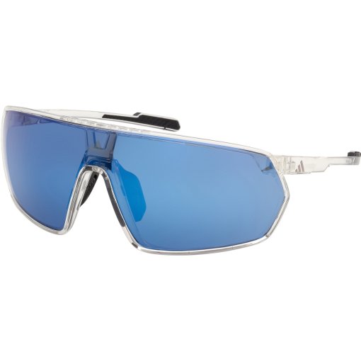 Photo produit de adidas Prfm Shield Wide SP0088 Sport Lunettes de soleil - Shiny Cristal Clear / Blue Mirror