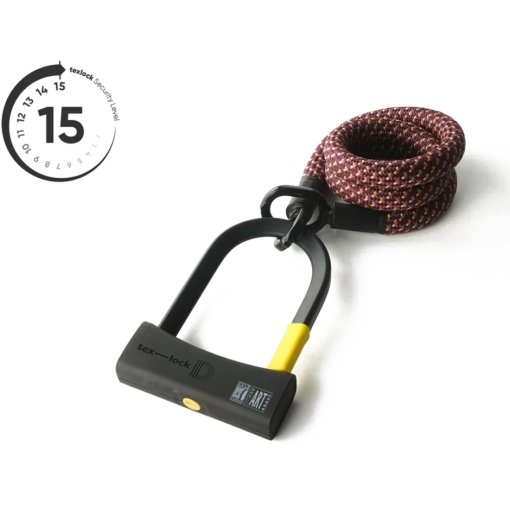 Produktbild von tex–lock eyelet inkl. D-lock Bügelschloss - 120cm - chateau red