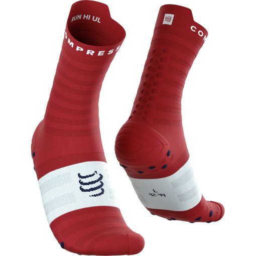Produktbild von Compressport Pro Racing Kompressionssocken v4.0 Ultralight Run High - pompeian red/white/peacoat