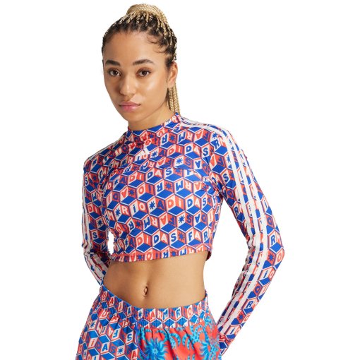 Produktbild von adidas Farm Crop Langarmshirt Damen - bold blue/bright red IT9409