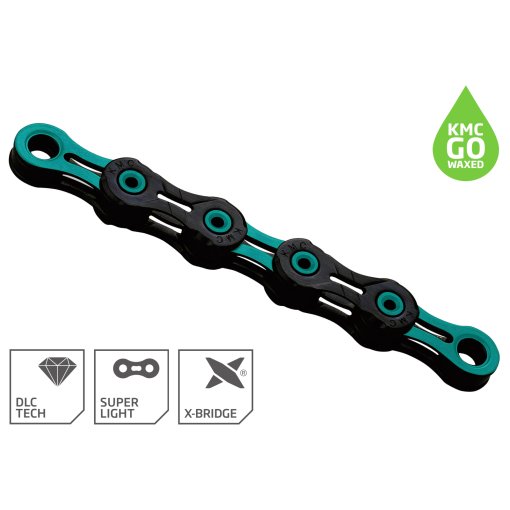 Immagine prodotto da KMC Catena - DLC - WAXED | 11 Velocità - nero/celeste