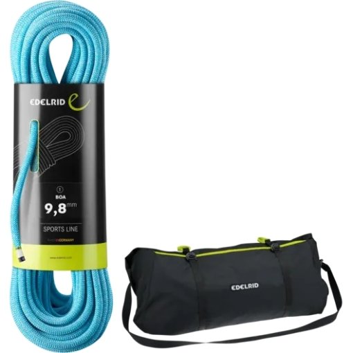 Photo produit de Edelrid Corde Escalade avec Sacoche pour Cordes Liner - BOA 9,8 mm - 50 m - bleu