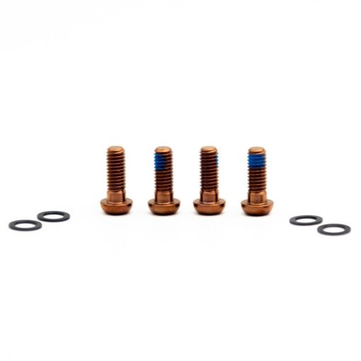 Foto de OAK Components Juego de Tornillos para Adaptador de Disco Freno - Titanio | M6x16 | 4 piezas - cobre