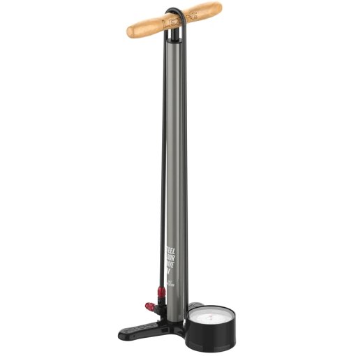 Photo produit de Lezyne Pompe à Pied - Steel HV Floor Drive - gris