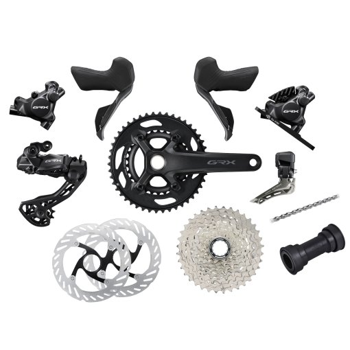 Productfoto van Shimano GRX RX825 Schakelgroep - Di2 | 2x12-voudig | CS-HG710 | 11-36T - Speciale aanbieding