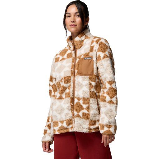 Produktbild von Columbia West Bend Print Full Zip II Jacke Damen - Camel Brown/Cozy Quilt