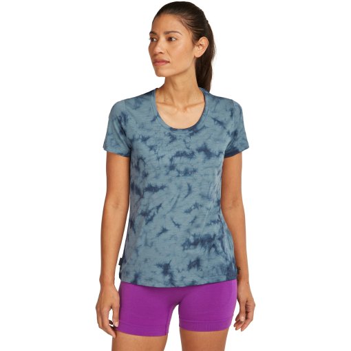 Foto de Icebreaker Camiseta Mujer - Merino 150 Tech Lite Scoop Cloud Dye - Blue Ash/Dawn