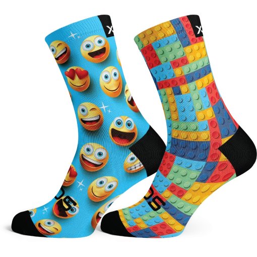 Produktbild von Sox Footwear Kinder Combo Socken (2er-Pack) - emoji &amp; blocks