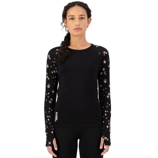 Foto de Mons Royale Camiseta de Manga Larga Mujer - Bella Merino - black daisy