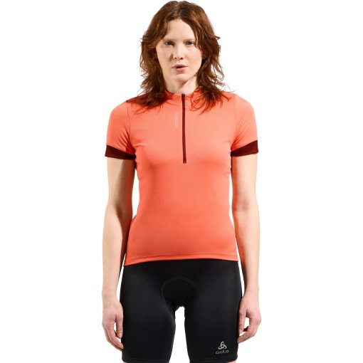 Foto de Odlo Maillot Ciclismo Mujer - Essentials Half Zip - living coral - spiced apple