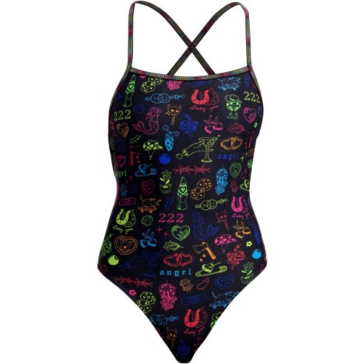 Zdjęcie: Funkita Strapped In Eco Jednoczęściowy strój kąpielowy dla kobiet - Doodles