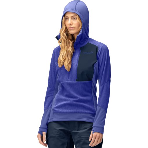 Foto de Norrona Jersey Mujer - lofoten Thermal Pro Hood - Violet Storm/Royal Blue