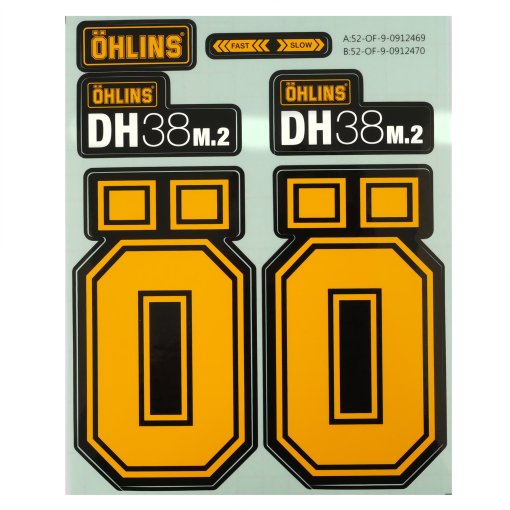 Productfoto van ÖHLINS DH38 M.2 Sticker Kit - geel