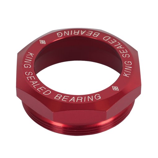 Zdjęcie: Chris King GripNut Zacisk do zestawu słuchawkowego Lock Ring - 1 1/8&quot; - czerwony