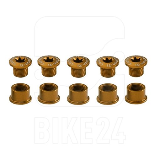 Produktbild von Carbon-Ti X-Fix Rennrad Kettenblattschrauben Set - gold