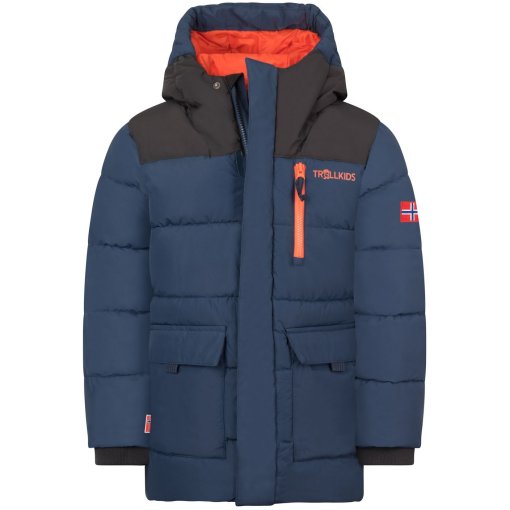 Produktbild von Trollkids Torsvag Parka Kinder - Mystic Blue/Black/Flame Orange