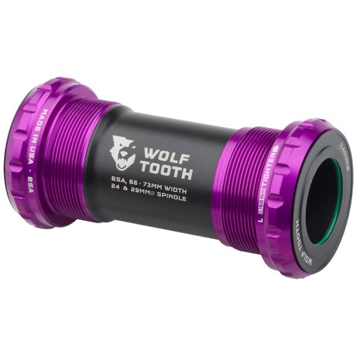 Foto de Wolf Tooth Pedalier - BSA-68/73-24 - ultraviolet purple