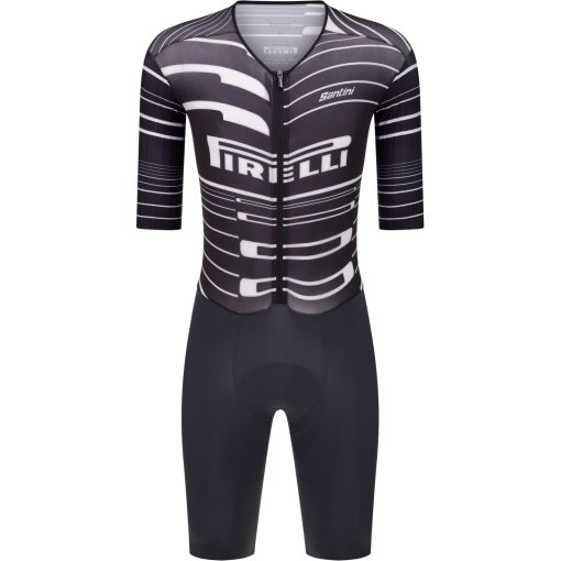 Photo produit de Santini Pirelli Sport Club Combinaison Aerosuit à manches courtes pour hommes RE851YC3PCLUB - grigio asfalto GR