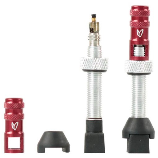 Immagine prodotto da Effetto Mariposa Caffélatex Valvole Tubeless - 2 Pezzi - 40mm - argento/rosso