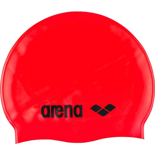 Foto de arena Gorro Natación - Classic Silicone - Fluo Red/Negro