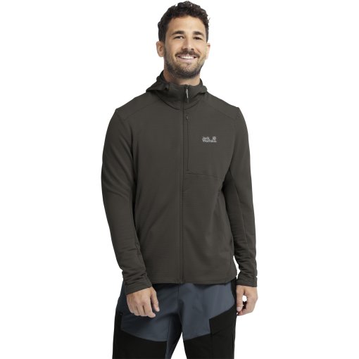 Photo produit de Jack Wolfskin Litestride Full Zip Veste à capuche pour hommes - flint