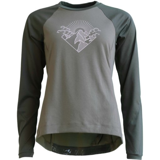 Produktbild von Zimtstern PureFlowz Langarm MTB-Shirt Damen - Dusty Olive/Forest Night