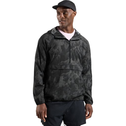 Picture of Odlo Zeroweight Hyper Print Hooded Running Anorak Men - black