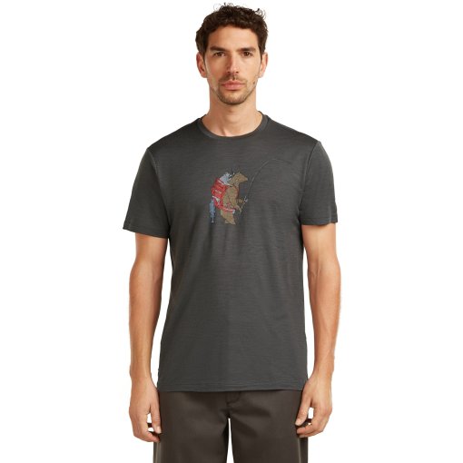Picture of Icebreaker Merino 150 Tech Lite T-Shirt Bear Catch Men - Obsidian
