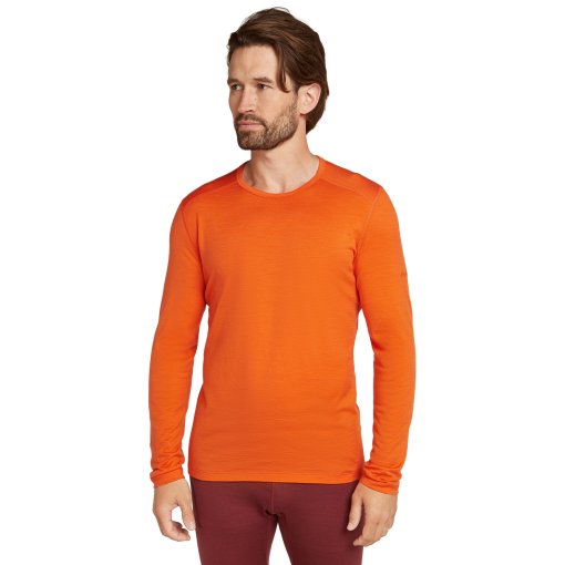 Immagine prodotto da Icebreaker Canottiera a Maniche Lunghe Uomo - Merino 200 Oasis Crewe - Blaze