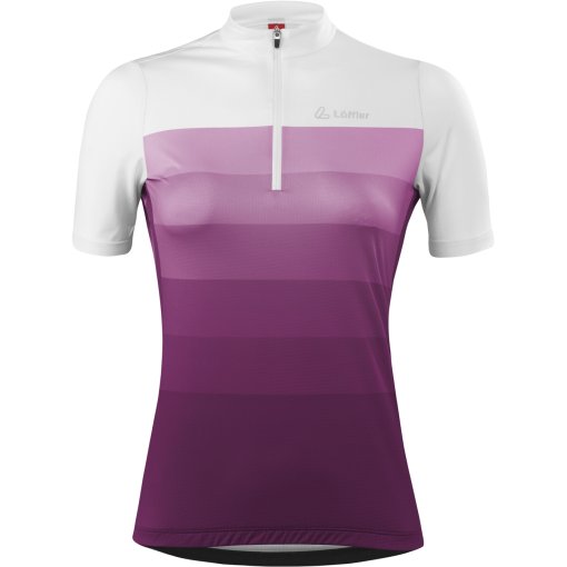 Productfoto van Löffler Rainbow Mid Half Zip Fietsshirt Dames - bordeaux 519