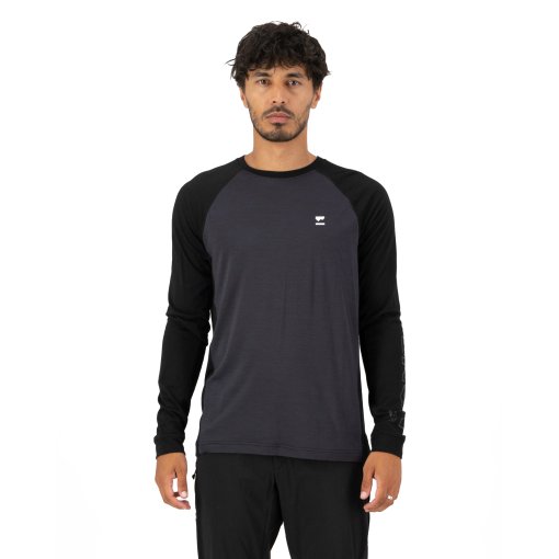 Photo produit de Mons Royale T-Shirt Manches Longues Homme - Tarn Merino - iron / noir