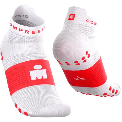 Photo produit de Compressport Chaussettes de Compression - Pro Racing v4.0 Run Low - Ironman 2026 - white/neon red - L1