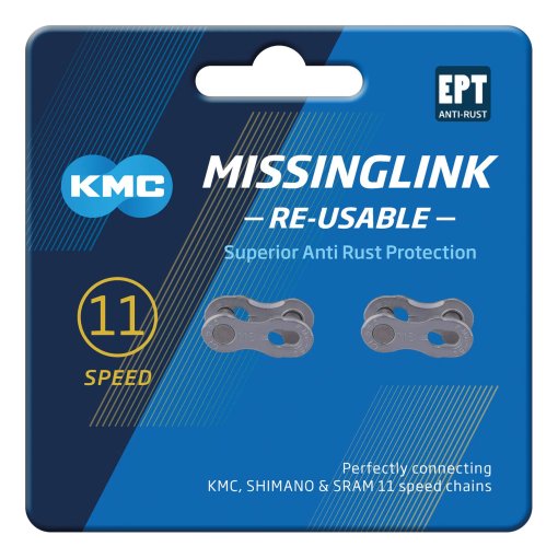 Catena KMC X11 E L Per Bici 11 Velocità 118 Maglie Argento/nero - Compatibile Shimano Sram Campy