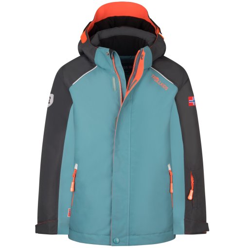 Foto de Trollkids Chaqueta Esquí Niños - Holmenkollen PRO - Stormy Blue/Negro/Flame Orange