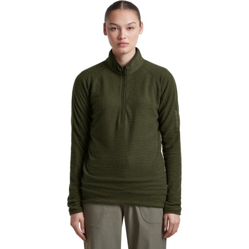 Billede af Icebreaker Merino 400 RealFleece™ Grid Peaksland Pullover med halvlynlås til kvinder - Dk Loden