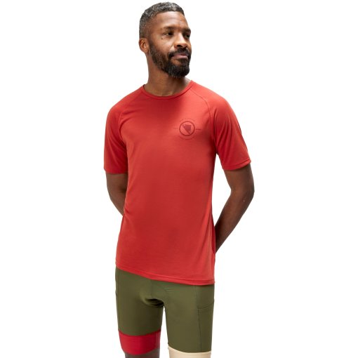 Loop Tech Kurzarm-Shirt Herren - brick red