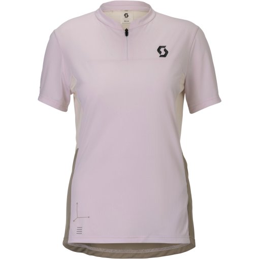 Produktbild von SCOTT Vertic Zip Kurzarm-T-Shirt Damen - bliss pink/cotton white