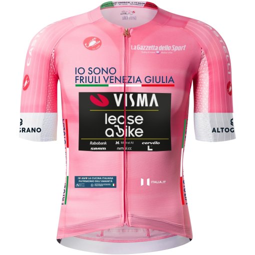 Picture of RAPidGEAR Castelli x Team Visma | Lease a Bike Jonas Vingegaard&#039;s Giro d&#039;Italia Premium Pink Short Sleeve Leader Jersey Men - pink