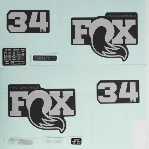 Kuva tuotteesta FOX Tarrasarja 34 SL-Joustohaarukka (2026) varten - 803-04-271 | Performance | Matte Black | Grey Logo