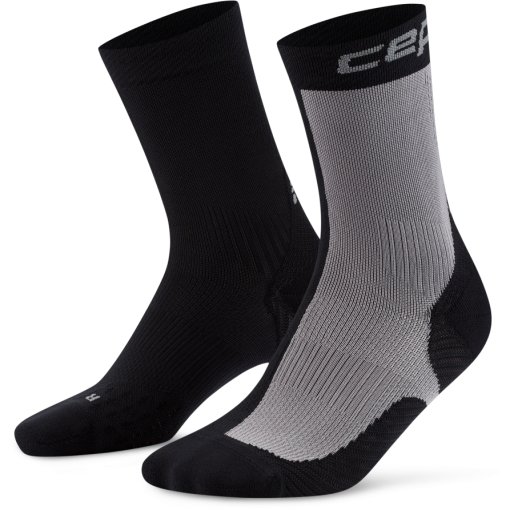 Immagine prodotto da CEP Calze a Compressione Uomo - Run Edt. Half&amp;Half Mid Cut - nero/grigio