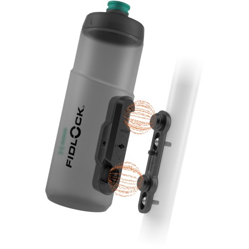 Productfoto van Fidlock Twist Set Fietsfles Antibacterieel + Bike Base Mount - 600ml | transparent black