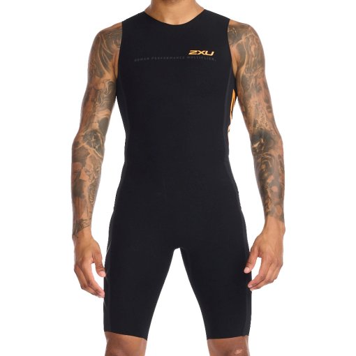 Foto de 2XU Tritraje Hombre - Propel Swimskin - black/turmeric