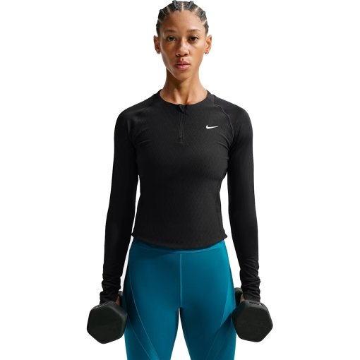Produktbild von Nike Dri-FIT Sculpt Top Winter Langarm-Shirts Damen - schwarz/weiß IM9747-010