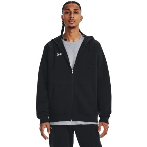 Foto de Under Armour Sudadera con Capucha y Cremallera Completa de Tejido Hombre - Fleece UA Rival - Negro/Blanco