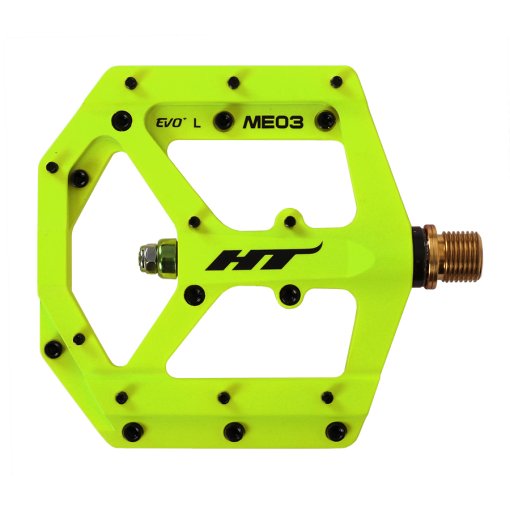 Slika izdelka HT ME03T EVO+ Flat Pedal Magnesium / Titanium - neon yellow