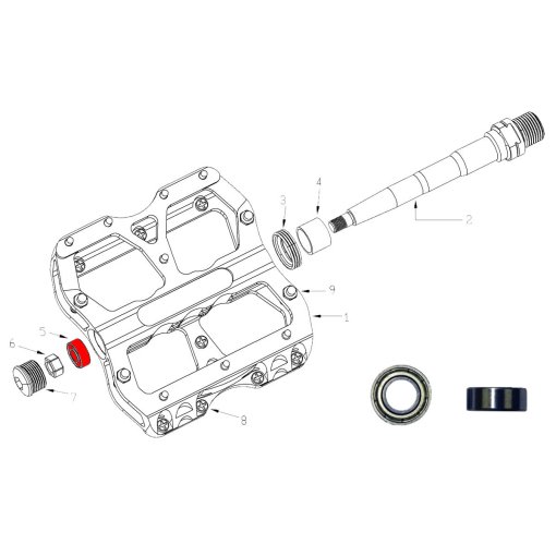 Immagine prodotto da Reverse Components l&#039;Asse Cuscinetto per Escape Pedali - 30042