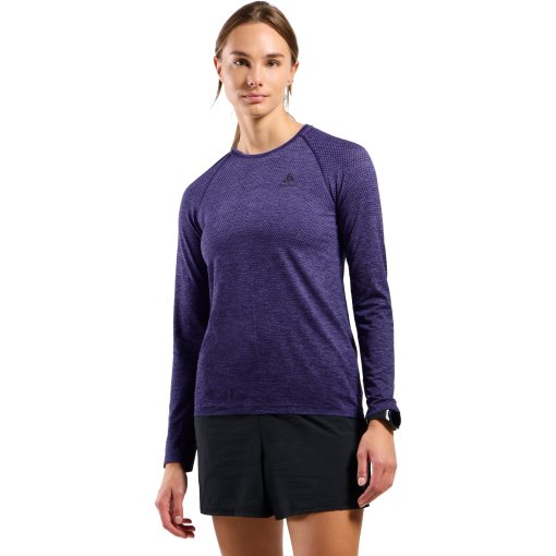 Foto de Odlo Camiseta de Manga Larga Running Mujer - Essentials Seamless - eclipse melange