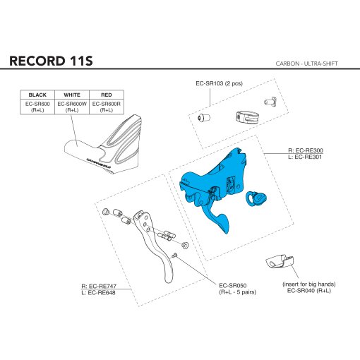 Lever de vtesse/fren hydraulque drot SUPER RECORD EPS 12V 140 MM FLAT MOUNT | eBay