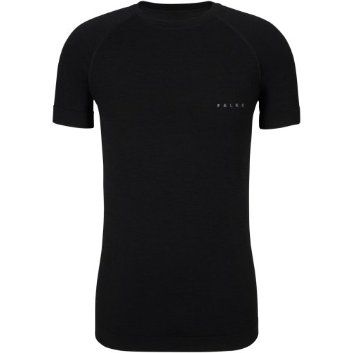 Легкая мужская рубашка с коротким рукавом Falke Wool-Tech - black 3000 (33252) черный