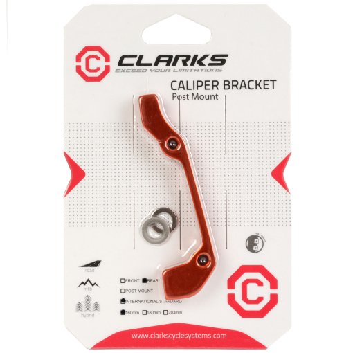 Photo produit de Clarks Adaptateur d&#039;Étrier de Frein - IS sur Postmount - Arrière - 160mm - orange